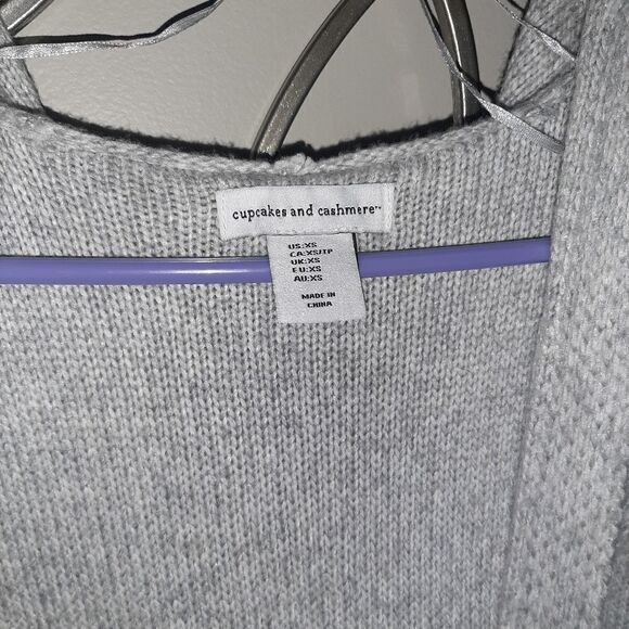 NWT Cupcakes & Cashmere long, hooded, fringe vest - Picture 3 of 7